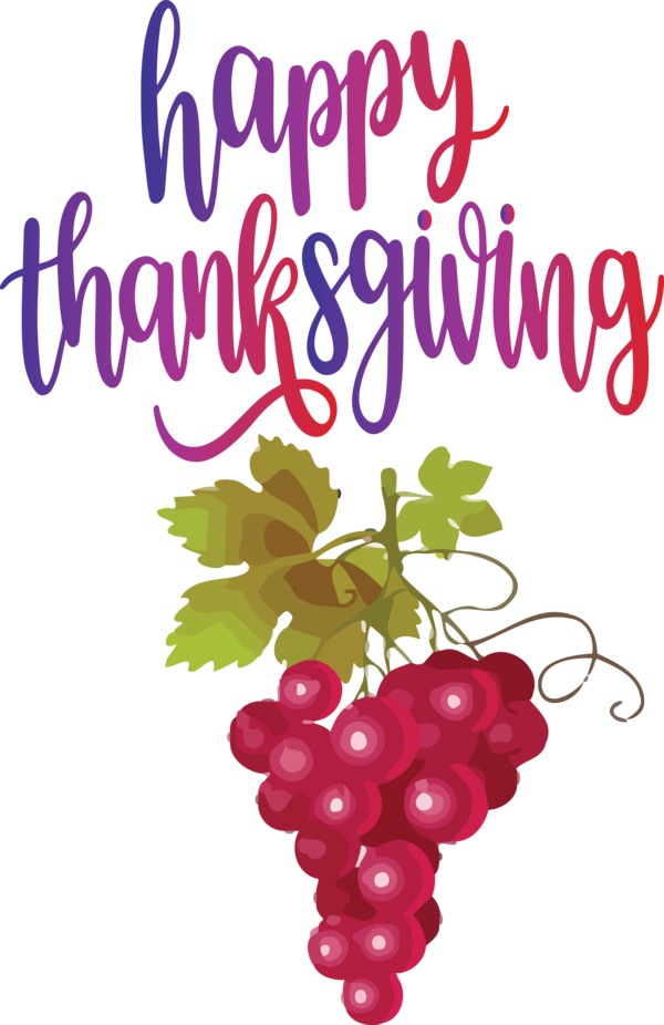 Transparent Thanksgiving Grape Floral design Natural foods for Happy Thanksgiving for Thanksgiving