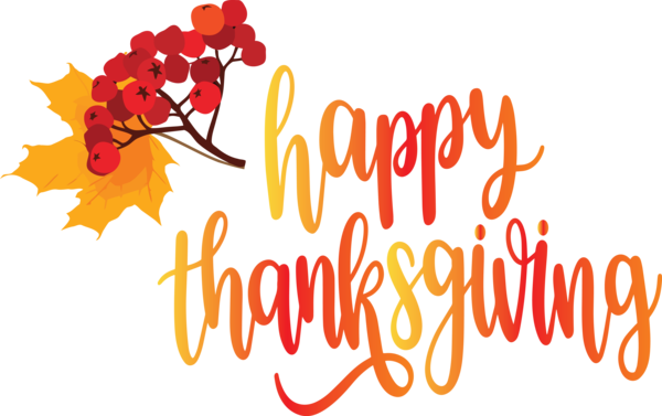 Transparent Thanksgiving Logo Text Flower for Happy Thanksgiving for Thanksgiving