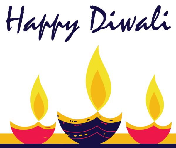 Transparent Diwali Yellow Line Text for Happy Diwali for Diwali