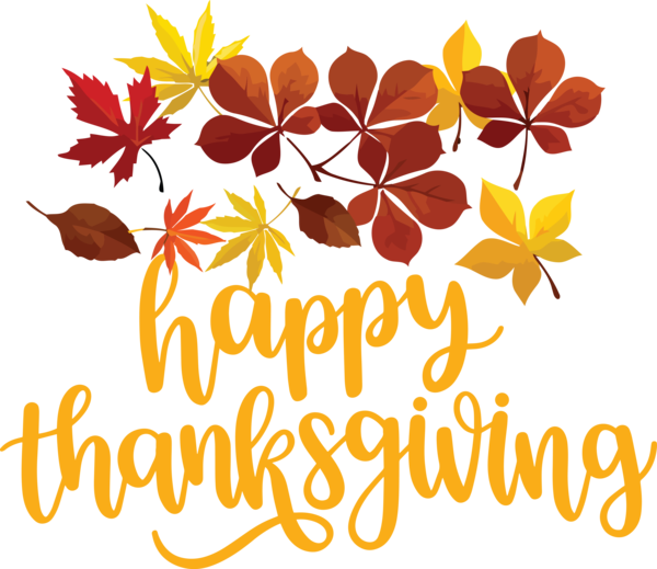 Transparent Thanksgiving Leaf Floral design Yellow for Happy Thanksgiving for Thanksgiving