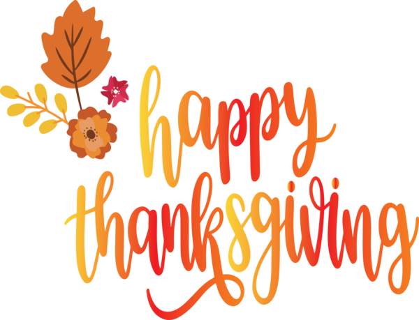 Transparent Thanksgiving Floral design Logo Line for Happy Thanksgiving for Thanksgiving