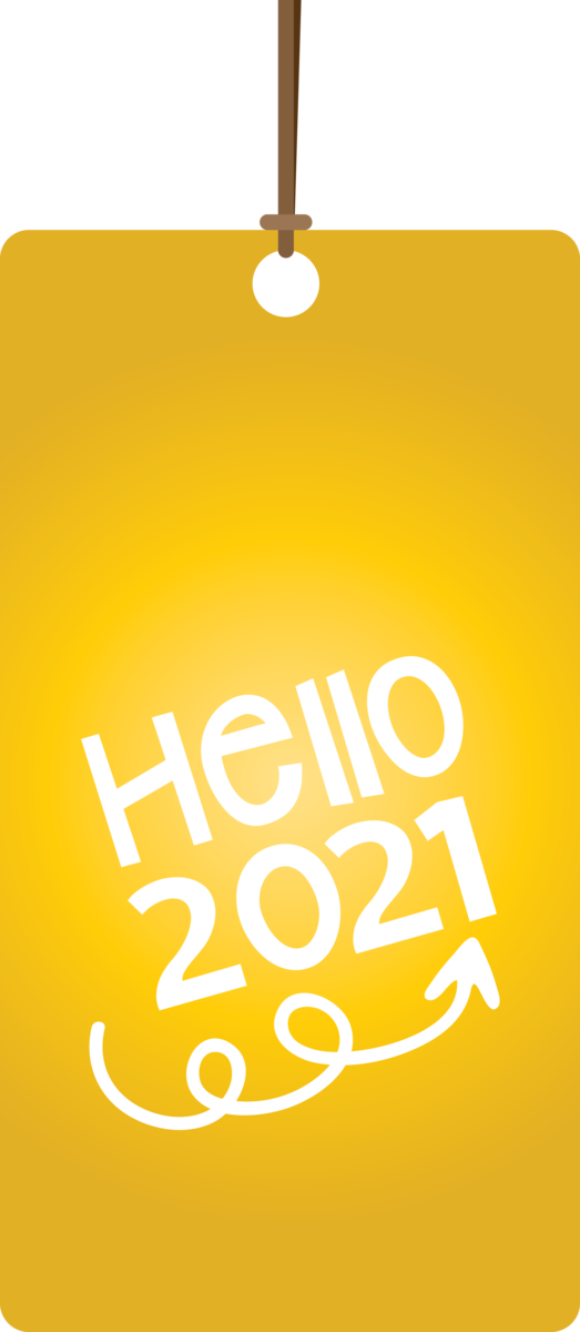 Transparent New Year Logo Yellow Text for Happy New Year 2021 for New Year