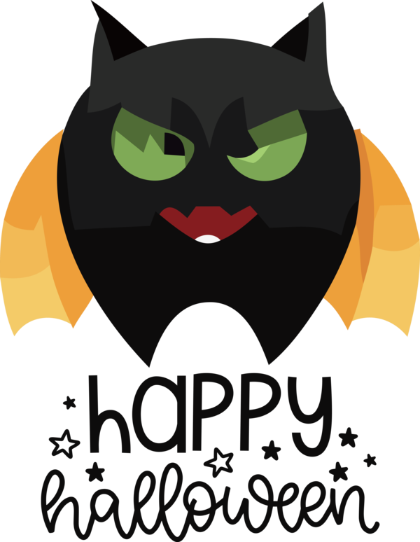 Transparent Halloween Cat Whiskers Black cat for Happy Halloween for Halloween