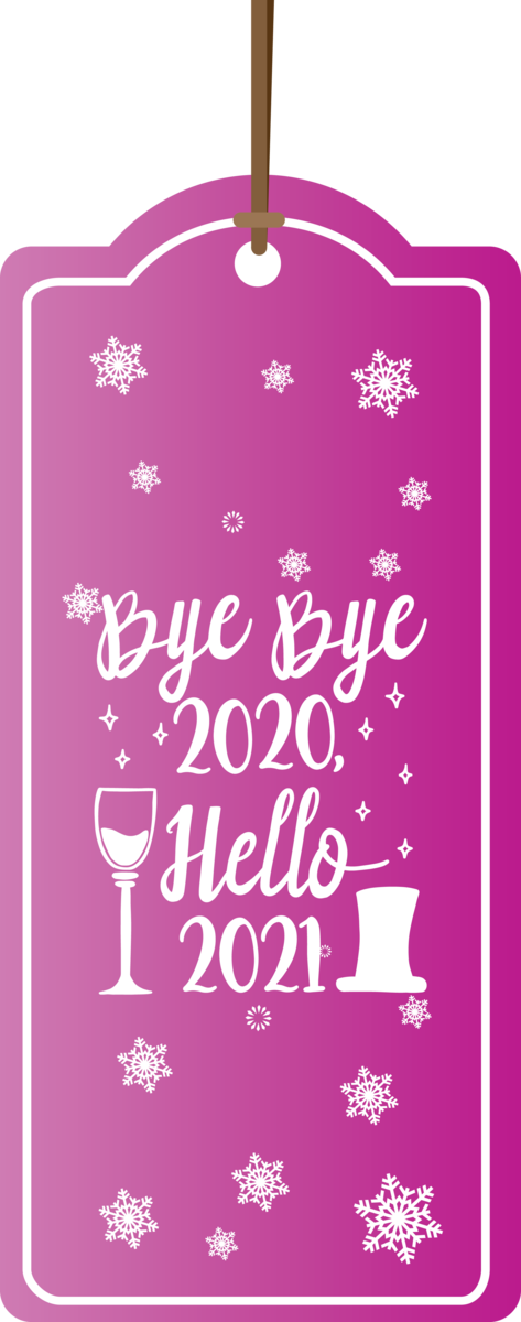 Transparent New Year Calligraphy Font Line for Happy New Year 2021 for New Year