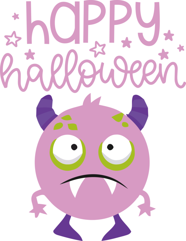 Transparent Halloween Design Cartoon Text for Happy Halloween for Halloween