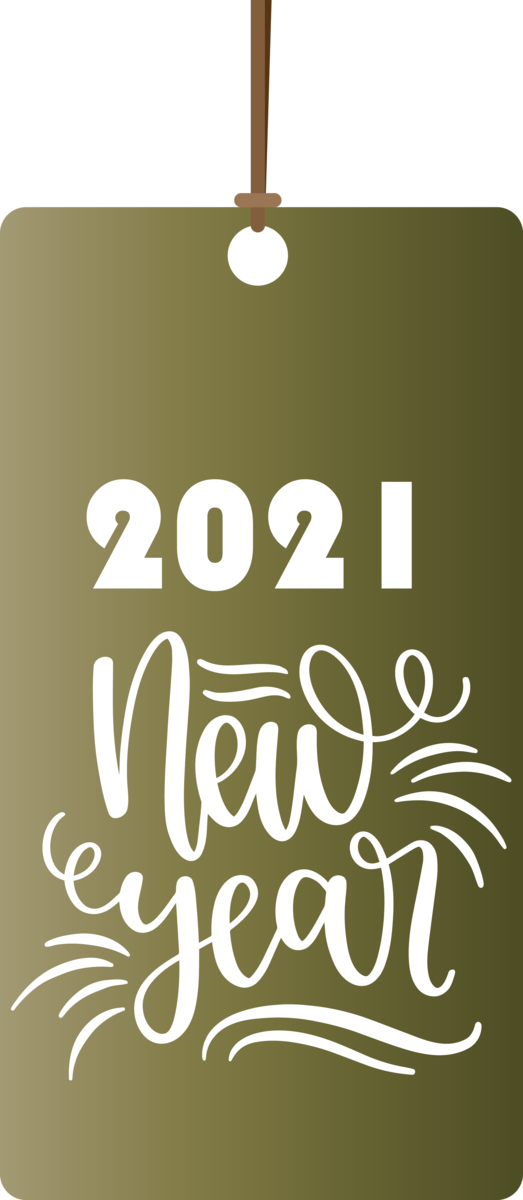 Transparent New Year Calligraphy Logo Font for Happy New Year 2021 for New Year