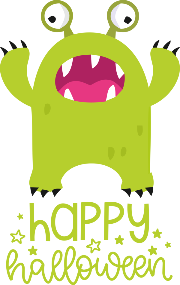 Transparent Halloween Text Green Leaf for Happy Halloween for Halloween