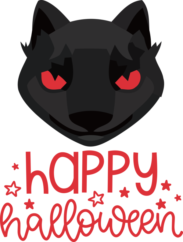 Transparent Halloween Whiskers Black cat American Shorthair for Happy Halloween for Halloween