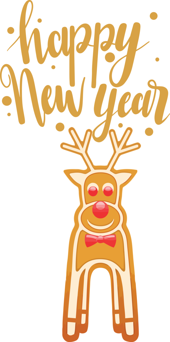 Transparent New Year Reindeer Deer Cartoon for Happy New Year 2021 for New Year