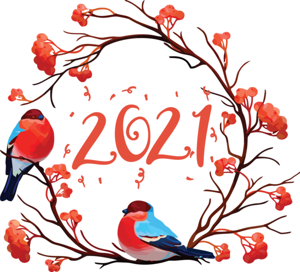 Transparent New Year Drawing Transparency Birds for Happy New Year 2021 for New Year