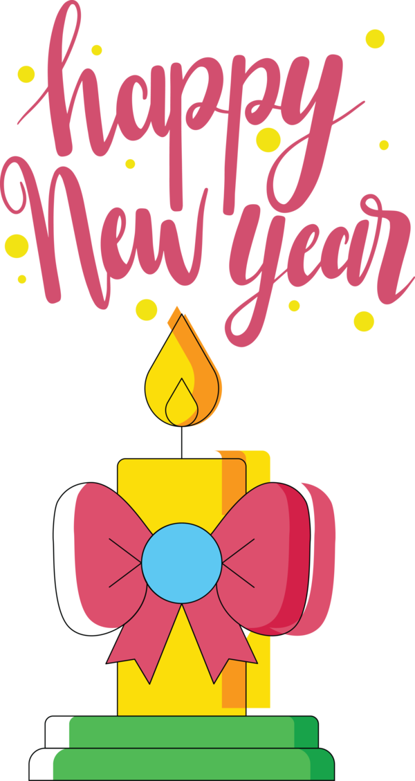 Transparent New Year Yellow Text Design for Happy New Year 2021 for New Year
