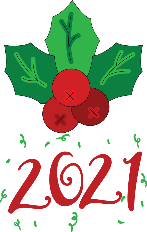 Transparent New Year Christmas Day Mistletoe Icon for Happy New Year 2021 for New Year