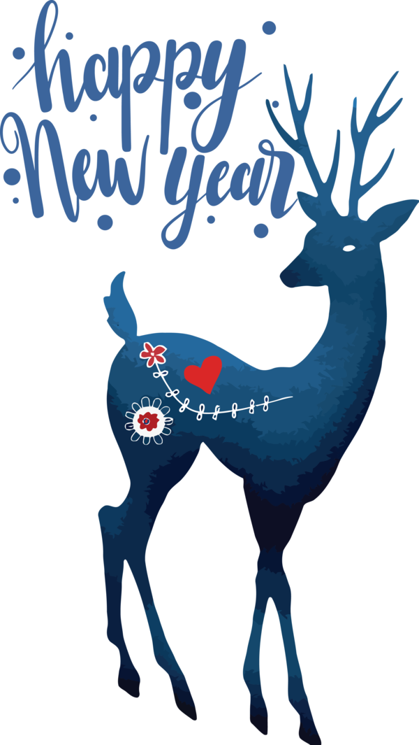 Transparent New Year Reindeer Deer White Christmas Reindeer for Happy New Year 2021 for New Year