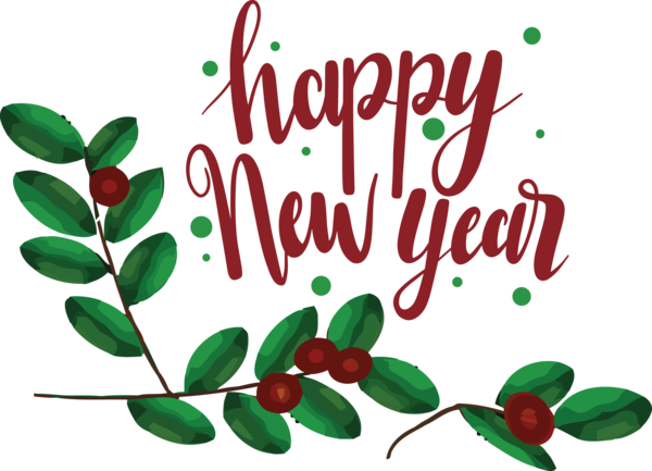 Transparent New Year Leaf Tree Fruit for Happy New Year 2021 for New Year