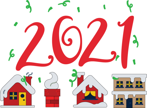 Transparent New Year Christmas Day Text Line for Happy New Year 2021 for New Year