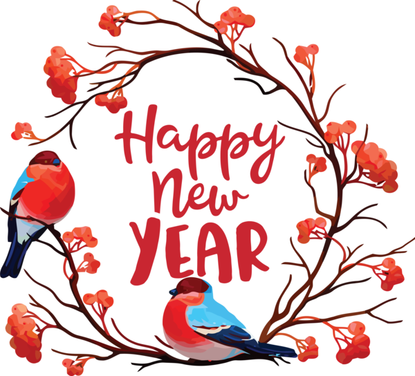 Transparent New Year Painting Wreath Design for Happy New Year 2021 for New Year