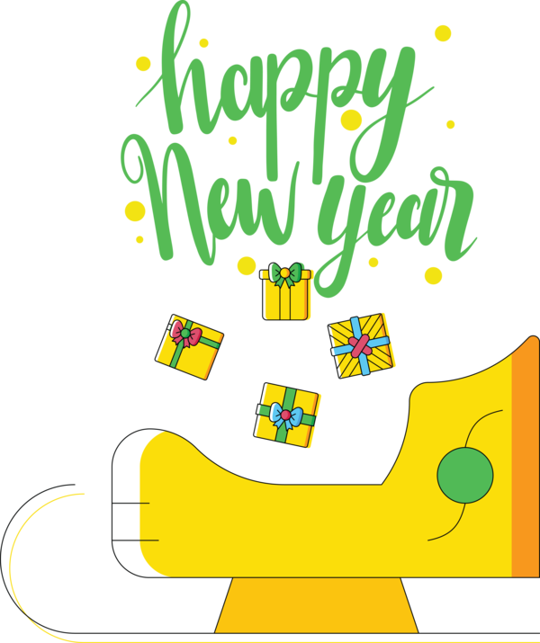 Transparent New Year Cartoon Yellow Line for Happy New Year 2021 for New Year