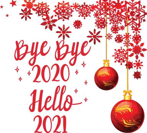 Transparent New Year Christmas Day Christmas ornament Ornament for Happy New Year 2021 for New Year