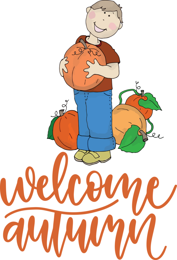 Transparent Thanksgiving Cartoon Line Text for Hello Autumn for Thanksgiving