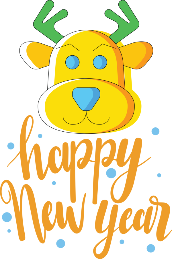 Transparent New Year Smiley Yellow Dog for Happy New Year 2021 for New Year