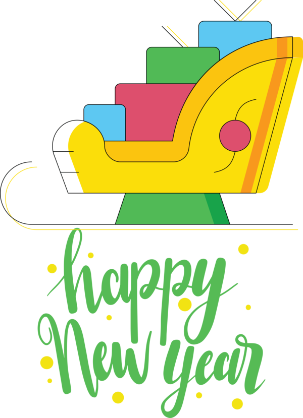 Transparent New Year Yellow Line Text for Happy New Year 2021 for New Year