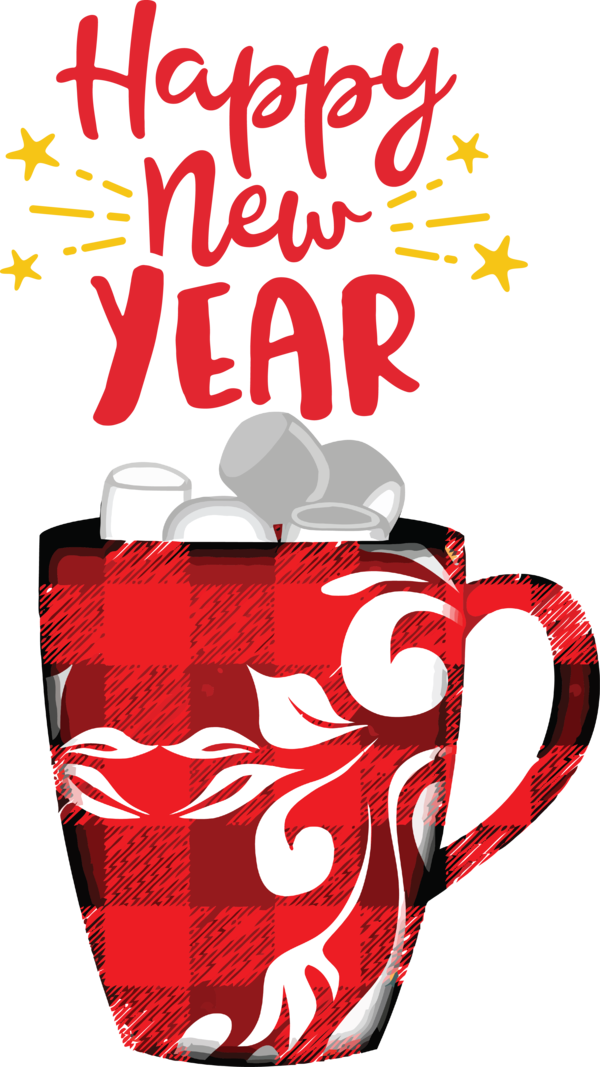 Transparent New Year Mug Logo Coffee cup for Happy New Year 2021 for New Year