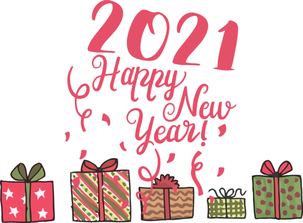 Transparent New Year Valentine's Day Text Gift for Happy New Year 2021 for New Year
