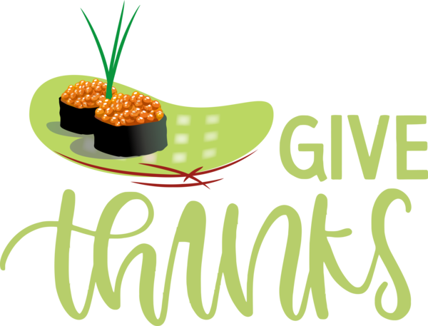 Transparent Thanksgiving Logo Sushi Cuisine for Happy Thanksgiving for Thanksgiving