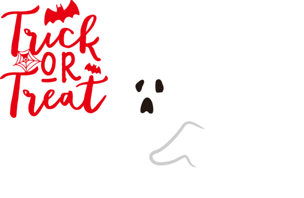 Transparent Halloween Logo Calligraphy Line for Trick Or Treat for Halloween