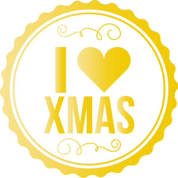 Transparent Christmas Logo Yellow Line for Merry Christmas for Christmas