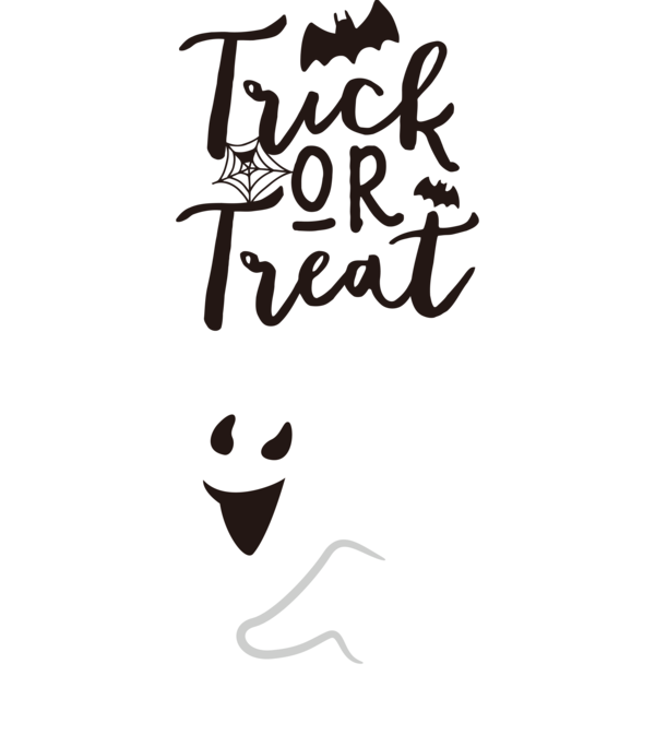 Transparent Halloween Logo Calligraphy Black and white for Trick Or Treat for Halloween