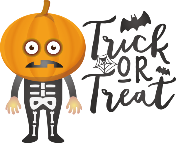 Transparent Halloween Jack-o'-lantern Smiley Cartoon for Trick Or Treat for Halloween