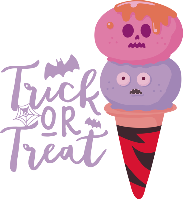 Transparent Halloween Ice cream cone Logo Cartoon for Trick Or Treat for Halloween