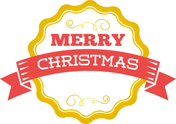 Transparent Christmas Logo Yellow Line for Merry Christmas for Christmas