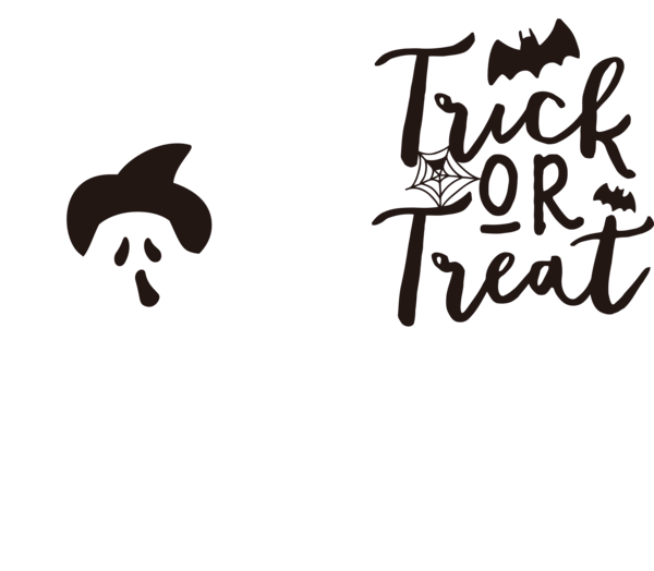 Transparent Halloween Logo Design Black and white for Trick Or Treat for Halloween