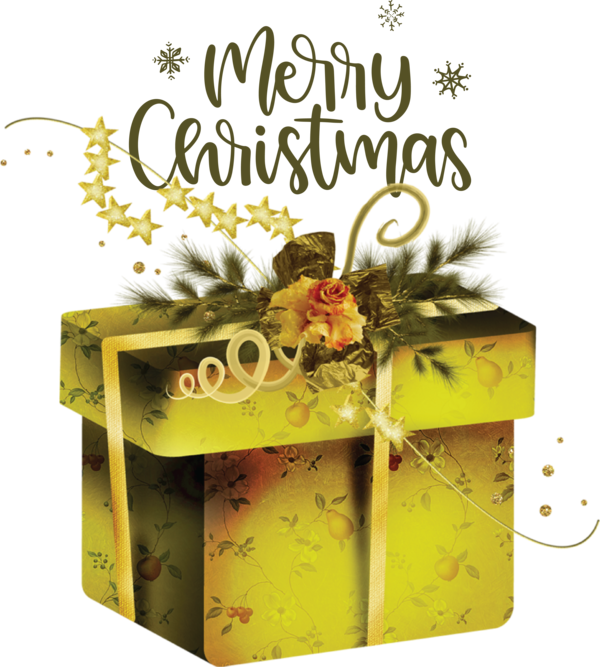 Transparent Christmas Floral design Yellow Meter for Merry Christmas for Christmas
