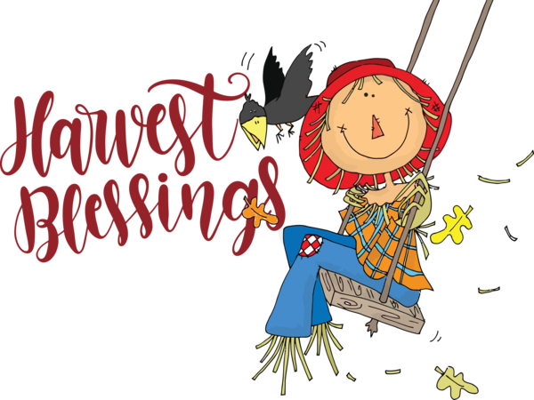 Transparent Thanksgiving Scarecrow Swing Drawing for Harvest for Thanksgiving