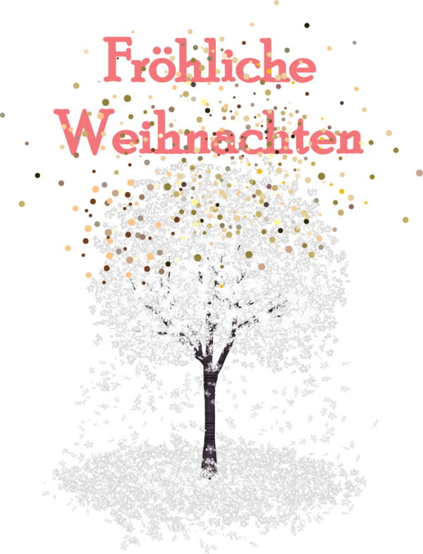 Transparent Christmas Tree Text Font for Frohliche Weihnachten for Christmas