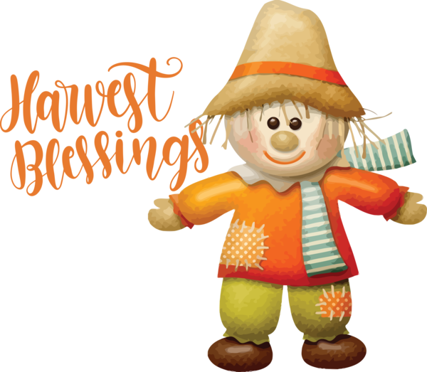 Transparent Thanksgiving Scarecrow Cartoon Transparency for Harvest for Thanksgiving