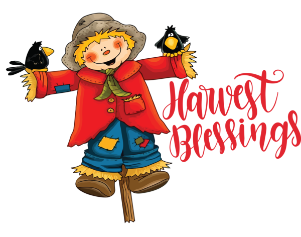 Transparent Thanksgiving Cartoon Scarecrow Drawing for Harvest for Thanksgiving