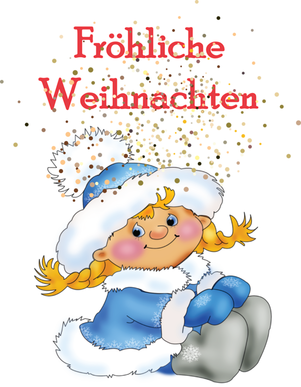 Transparent Christmas Decoupage Drawing Character for Frohliche Weihnachten for Christmas