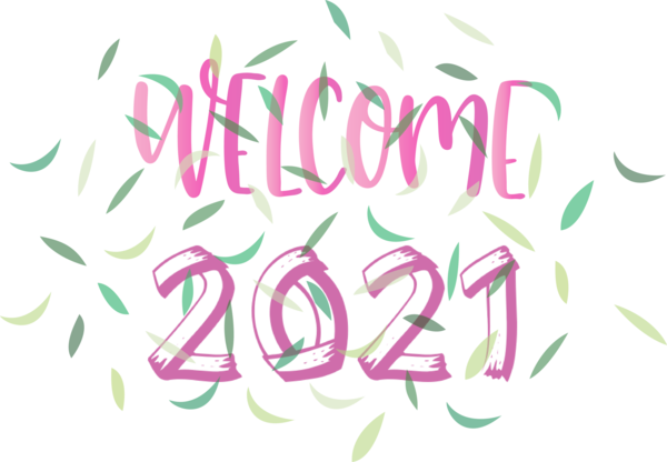 Transparent New Year Logo Design Leaf for Welcome 2021 for New Year