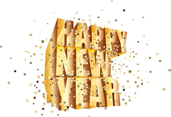 Transparent New Year Yellow Font Meter for Happy New Year for New Year