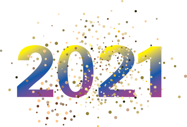 Transparent New Year Logo Yellow Line for Happy New Year 2021 for New Year