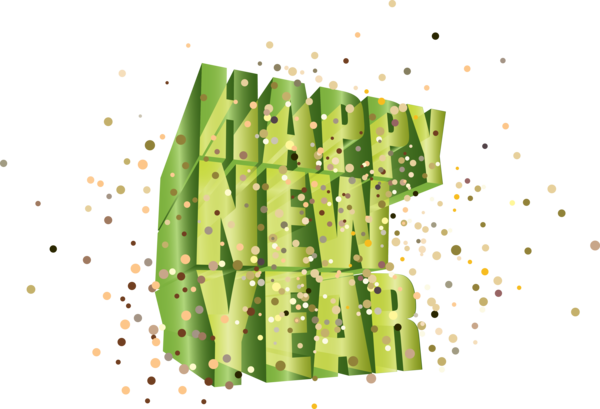 Transparent New Year Design Green Meter for Happy New Year for New Year