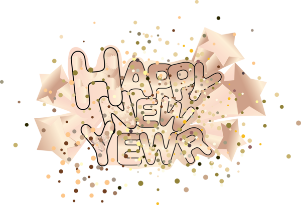 Transparent New Year Cartoon Meter Pattern for Happy New Year for New Year