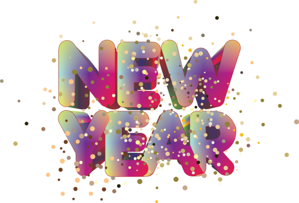 Transparent New Year Design Meter Font for Happy New Year for New Year