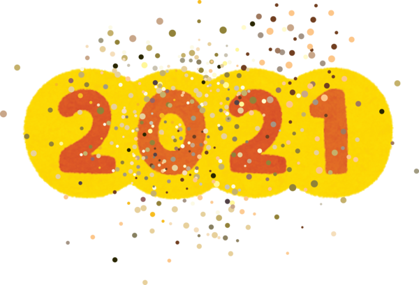 Transparent New Year Design Yellow Font for Happy New Year 2021 for New Year
