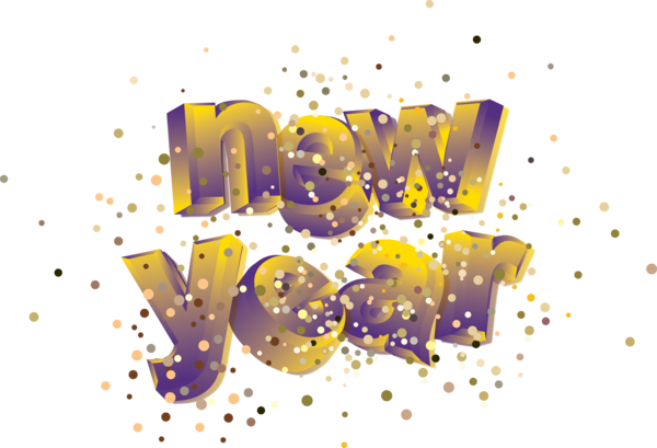 Transparent New Year Yellow Font Meter for Happy New Year for New Year