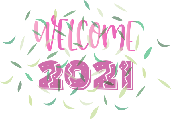 Transparent New Year Design Logo Leaf for Welcome 2021 for New Year